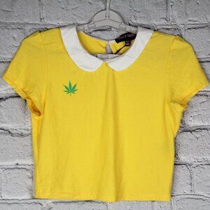 Dolls Kill Yellow Lil Miss Pot Brownie Halloween Costume Top, Women's Small